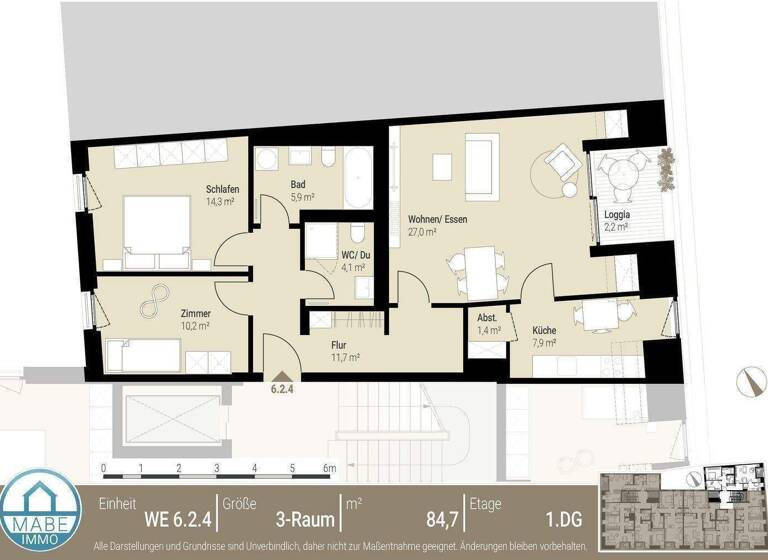 Wohnung zur Miete - Erstbezug 1.483 € 3 Zimmer 84,7 m² 3. Geschoss frei ab sofort Ringstraße 6 Innere Altstadt Dresden 01067
