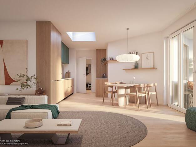 Wohnung zum Kauf - Neubau provisionsfrei 482.000 € 2 Zimmer 56,7 m² 1. Geschoss Schmetterlingsstraße 1 Heimstetten Kirchheim bei München 85551