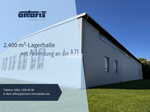 Lagerhalle zur Miete 2.400 m² Lagerfläche teilbar ab 2.400 m² Kölleda Kölleda 99625