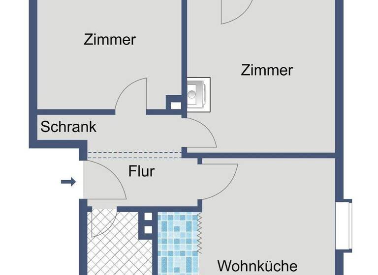 Wohnung zur Miete nur mit Wohnberechtigungsschein 388 € 2 Zimmer 55,1 m² 1. Geschoss frei ab 01.04.2026 Eisenbergstraße 15 Bad Hersfeld 36251