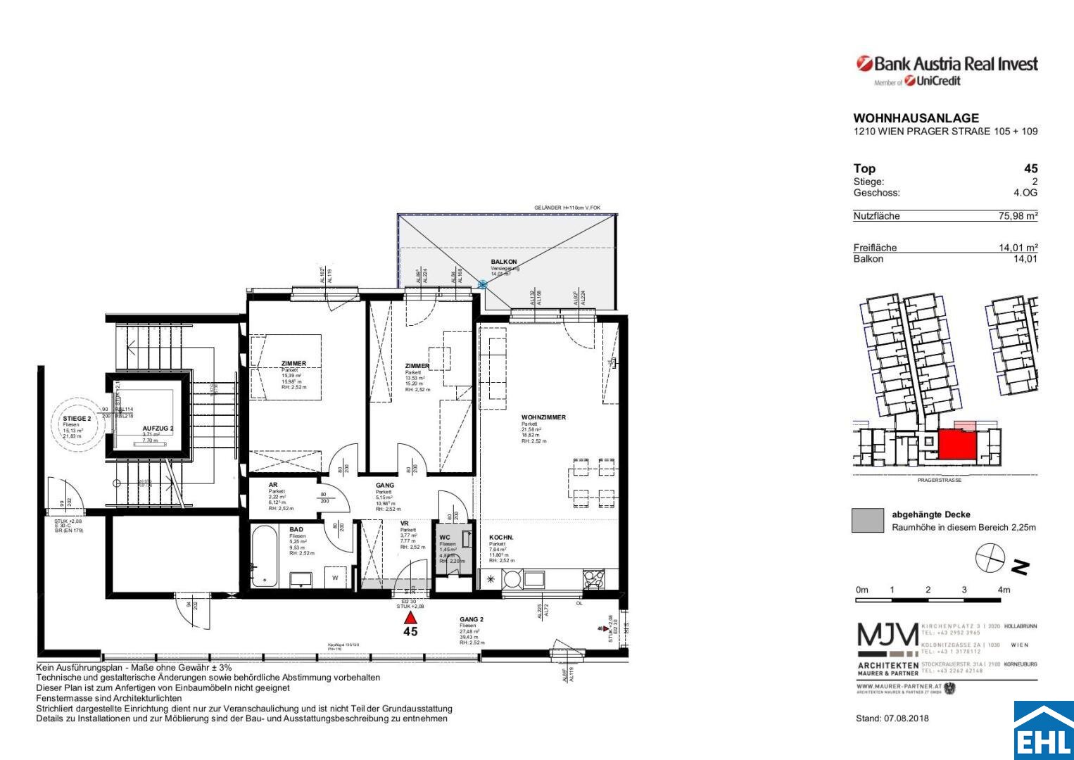 Wohnung zur Miete 1.025 € 3 Zimmer 76 m²<br/>Wohnfläche 4.<br/>Geschoss 01.01.2025<br/>Verfügbarkeit Wien 1210