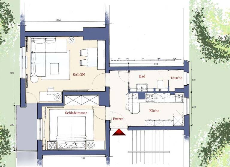 Studio zum Kauf 395.000 € 2 Zimmer 50 m²<br/>Wohnfläche 3.<br/>Geschoss Wilmersdorf Berlin 10707
