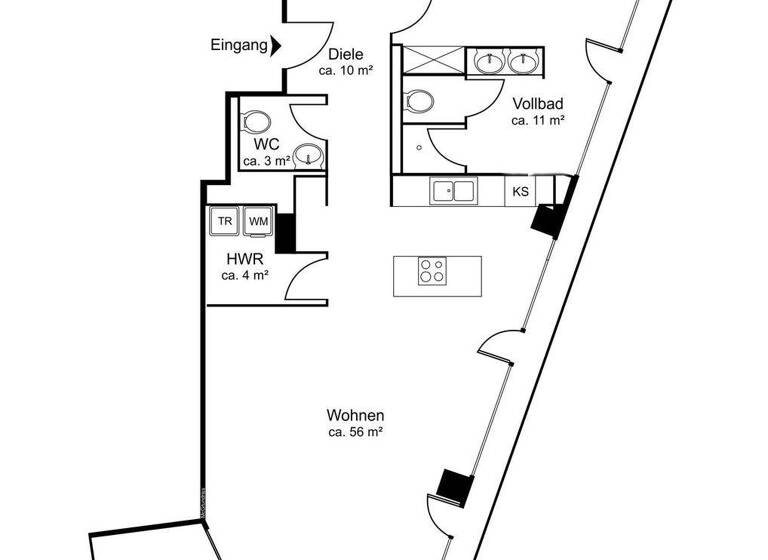 Wohnung zur Miete 3.762 € 2 Zimmer 120 m² 10. Geschoss HafenCity Hamburg 20457