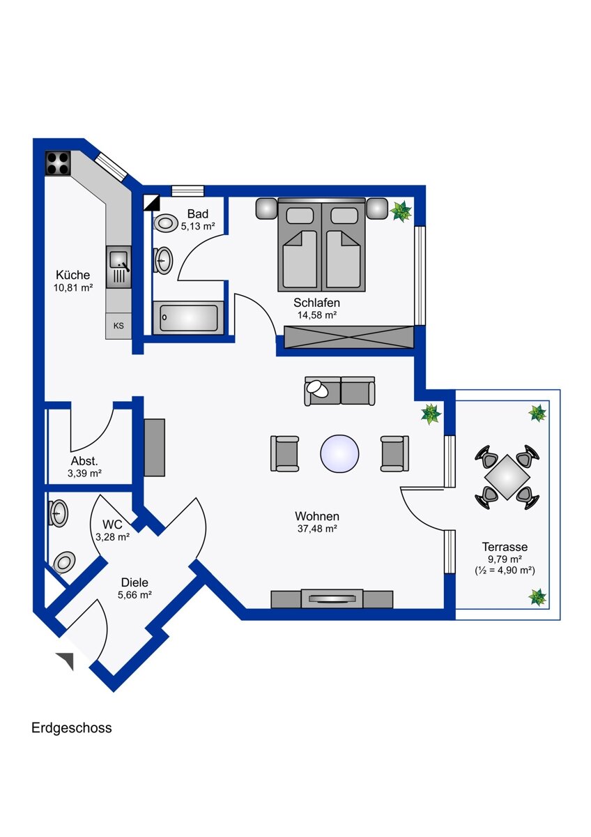 Wohnung zum Kauf 750.000 € 2 Zimmer 85,2 m²<br/>Wohnfläche EG<br/>Geschoss Kurpark Wiesbaden 65189