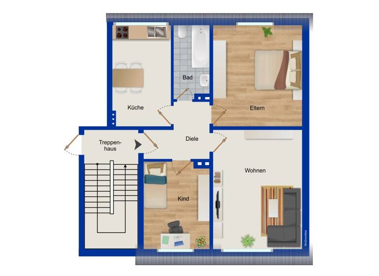 Wohnung zum Kauf 120.000 € 2 Zimmer 54 m² Sterkrade-Mitte Oberhausen 46145
