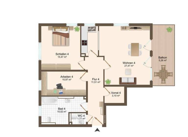 Wohnung zur Miete 950 € 3 Zimmer 90 m² 1. Geschoss frei ab 01.04.2026 Wildeshausen 27793