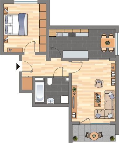 Wohnung zur Miete nur mit Wohnberechtigungsschein 367 € 2 Zimmer 58,5 m² 1. Geschoss frei ab 10.01.2025 Postgrabenstraße 2A Bellheim Bellheim 76756