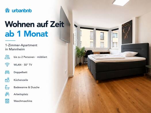 Studio zur Miete auf Zeit 1.099 € 1 Zimmer 22 m² frei ab 21.12.2026 L 1 Quadrate Innenstadt / Jungbusch 68161
