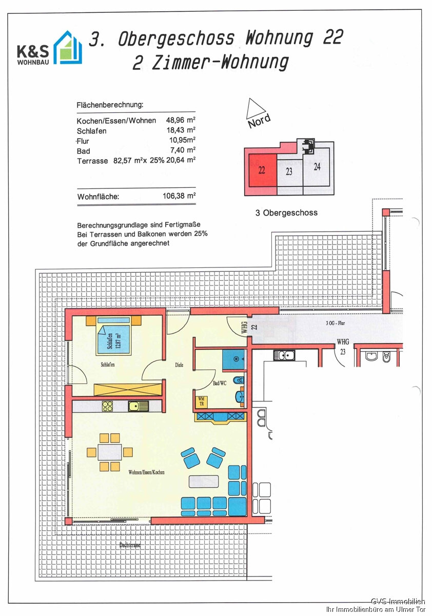 Penthouse zur Miete 1.290 € 2 Zimmer 106,4 m²<br/>Wohnfläche 3.<br/>Geschoss Memmingen Memmingen 87700