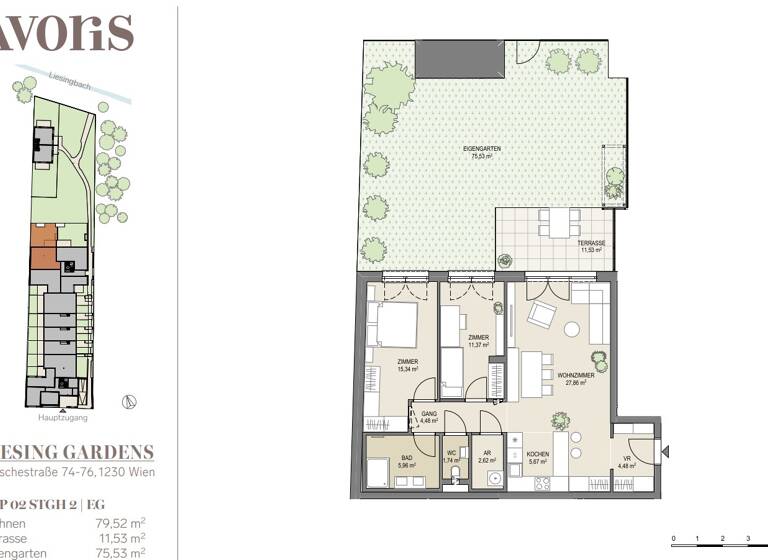 Wohnung zum Kauf - Erstbezug provisionsfrei 579.000 € 3 Zimmer 79,5 m² EG Wien 1230
