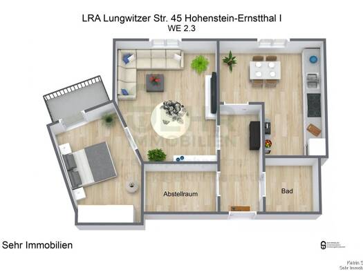 Wohnung zur Miete 452 € 2 Zimmer 56,5 m² 2. Geschoss frei ab sofort Lungwitzer Str. 45 Hohenstein-Ernstthal 09337