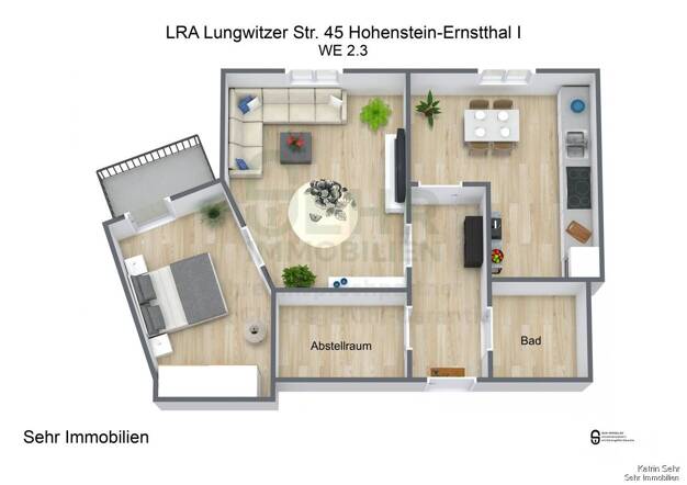 Wohnung zur Miete 452 € 2 Zimmer 56,5 m² 2. Geschoss frei ab sofort Lungwitzer Str. 45 Hohenstein-Ernstthal Hohenstein-Ernstthal 09337