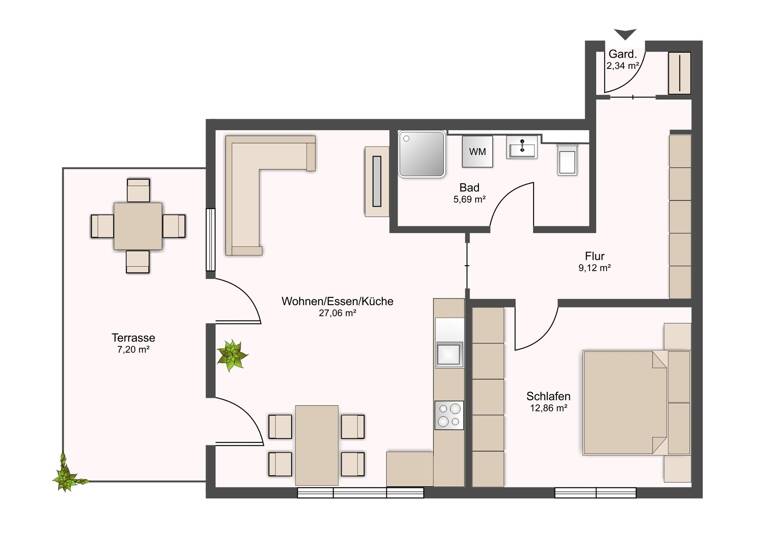 Wohnung zur Miete 710 € 2 Zimmer 64,3 m²<br/>Wohnfläche EG<br/>Geschoss Berching Berching 92334