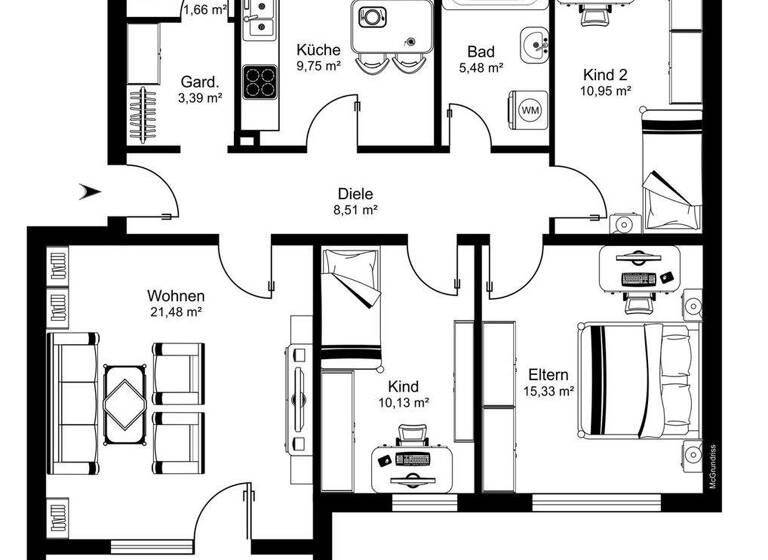 Wohnung zum Kauf 210.000 € 4 Zimmer 89,4 m² 2. Geschoss Obere Terrasse Burgkirchen 84508