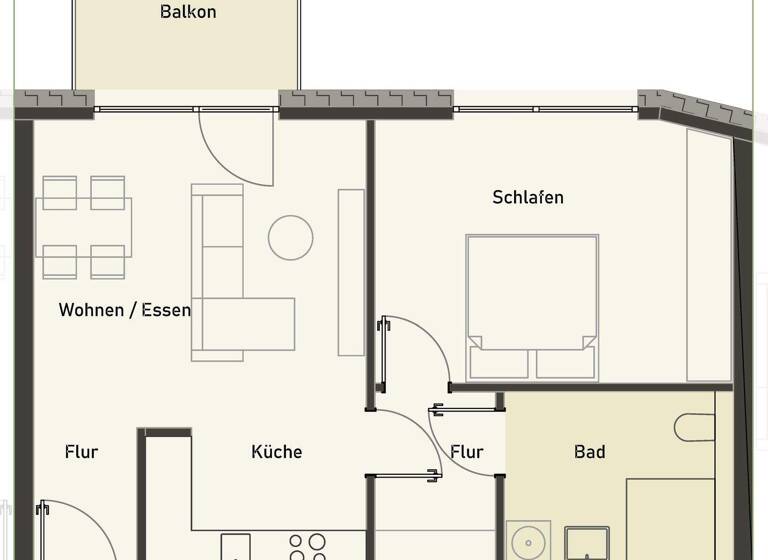 Wohnung zur Miete 785 € 1,5 Zimmer 58,2 m² frei ab 01.07.2026 In der Strothe 1C Atter Osnabrück 49076