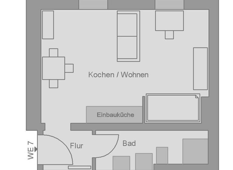 Studio zur Miete 360 € 1 Zimmer 32,3 m² 2. Geschoss frei ab 01.04.2026 Paracelssustraße 14 Paulusviertel Halle (Saale) 06114