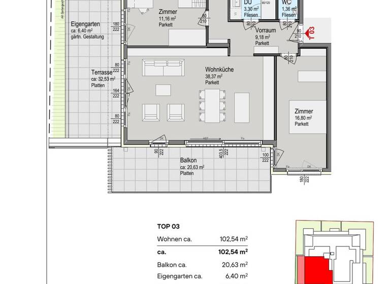 Wohnung zum Kauf - Erstbezug provisionsfrei 925.000 € 4 Zimmer 102,5 m² EG Wien 1140