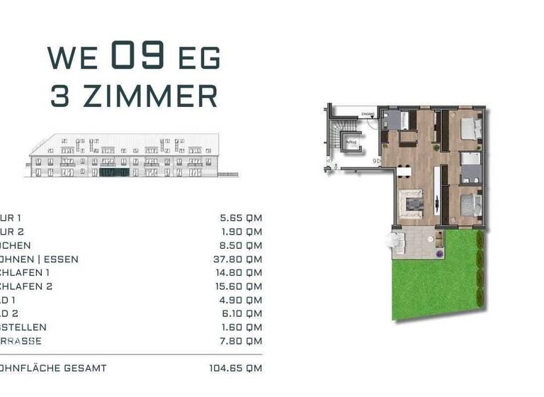 Wohnung zum Kauf provisionsfrei 549.500 € 3 Zimmer 104,7 m² EG Willich 47877