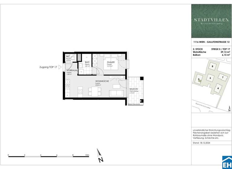 Wohnung zum Kauf - Erstbezug 329.900 € 2 Zimmer 39,1 m² 2. Geschoss Erdbrustgasse Wien 1160