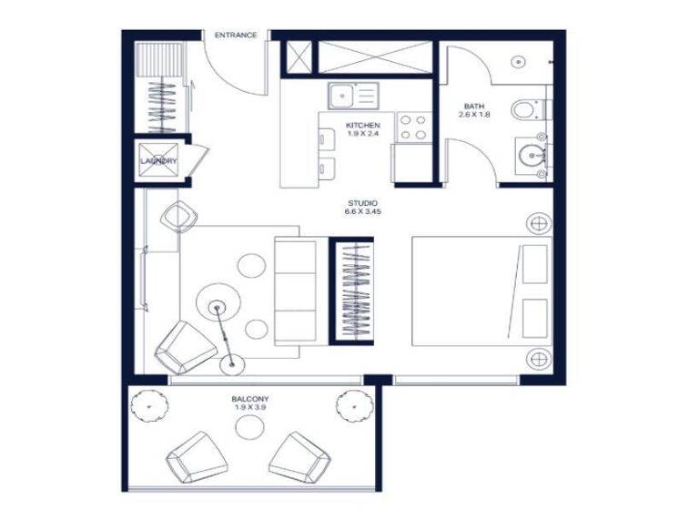 Studio zum Kauf - Erstbezug provisionsfrei 320.467 € 1 Zimmer 51,9 m² Marasi Drive Dubai