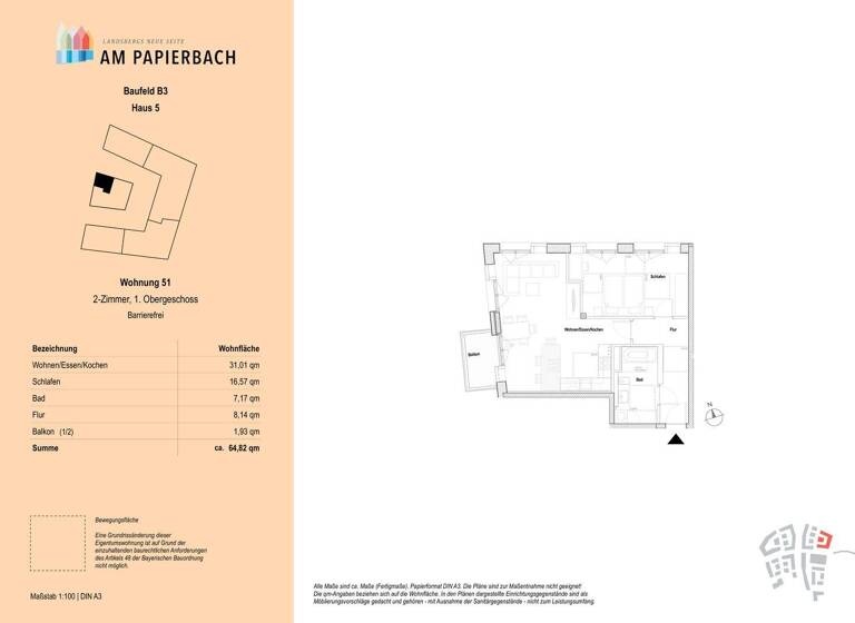 Wohnung zum Kauf - Erstbezug provisionsfrei 589.900 € 2 Zimmer 64,8 m² 1. Geschoss Landsberg Landsberg am Lech 86899