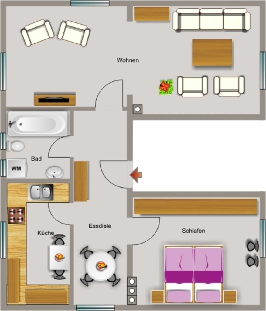 Wohnung zur Miete 401 € 2,5 Zimmer 45,5 m²<br/>Wohnfläche 2.<br/>Geschoss 01.04.2025<br/>Verfügbarkeit Knappenstraße 6 Meerbeck Moers 47443