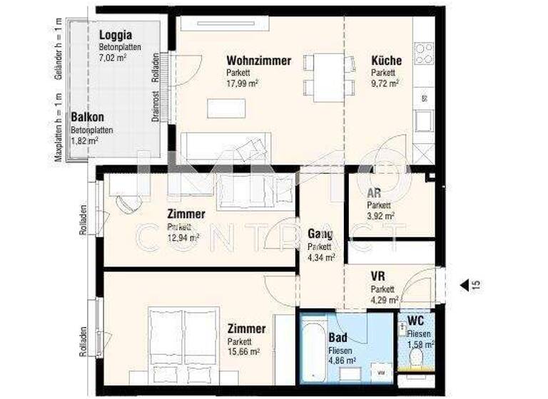 Wohnung zum Kauf - Erstbezug provisionsfrei 383.000 € 3 Zimmer 75,3 m² Lanzendorf 2326