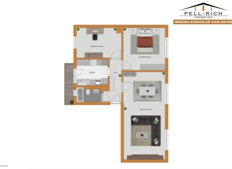 Wohnung zum Kauf 289.000 € 3 Zimmer 79 m² 3. Geschoss Mühlburg Karlsruhe 76185