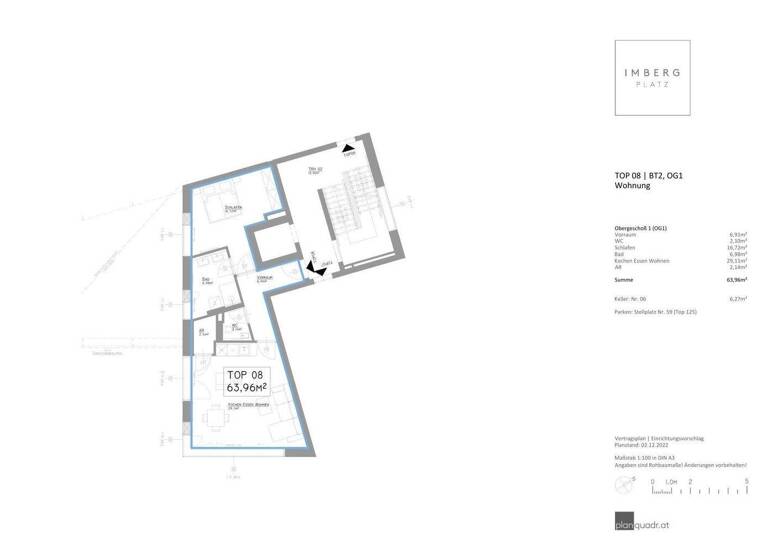 Wohnung zur Miete - Erstbezug 1.720 € 2 Zimmer 64 m² 1. Geschoss Salzburg 5020