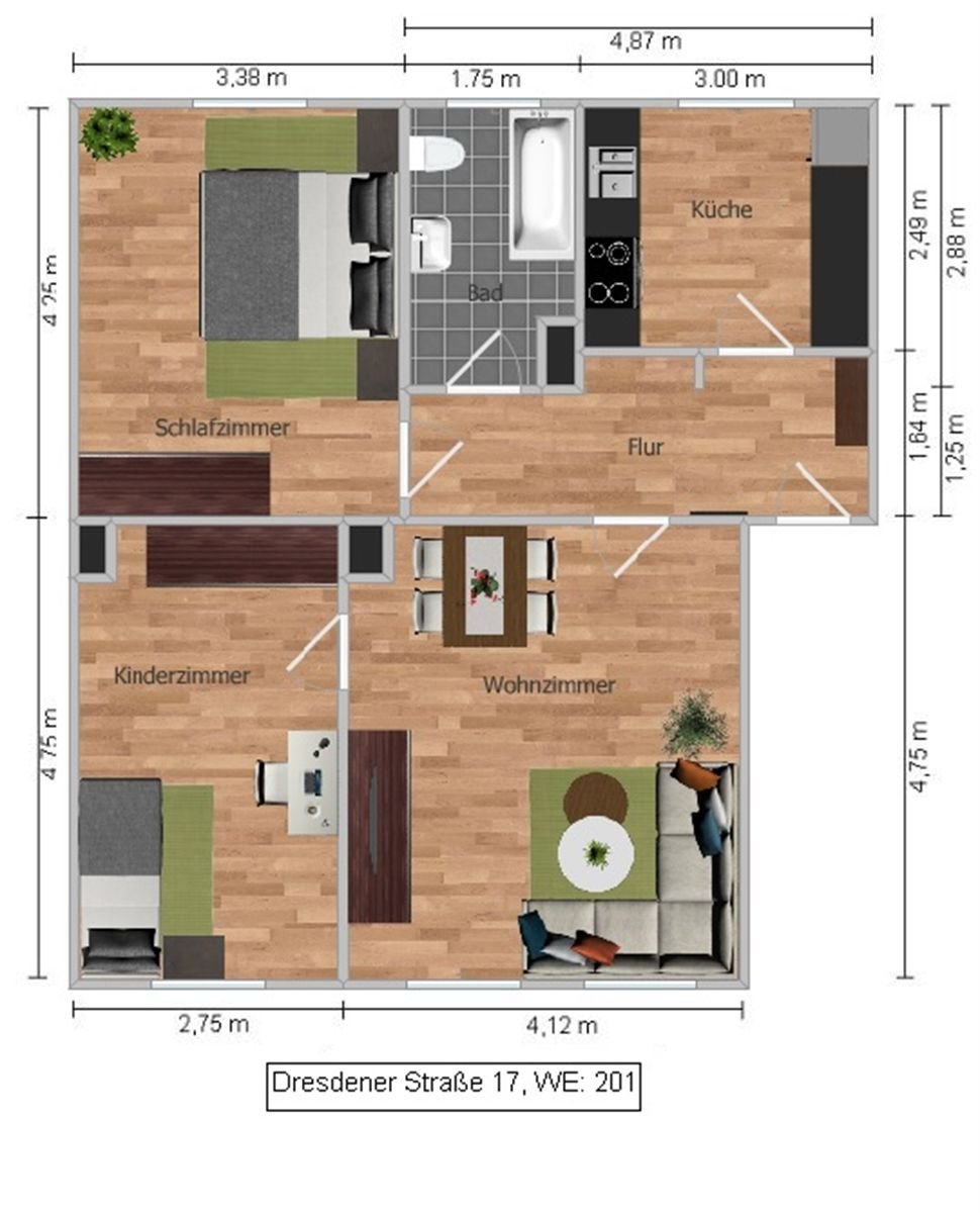 Studio zur Miete 395 € 3 Zimmer 65,6 m²<br/>Wohnfläche 1.<br/>Geschoss Dresdener Straße 17 Spremberg Spremberg 03130