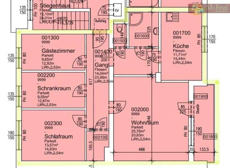 Wohnung zur Miete 749 € 4 Zimmer 102,9 m² 1. Geschoss Hirtenberg 2552