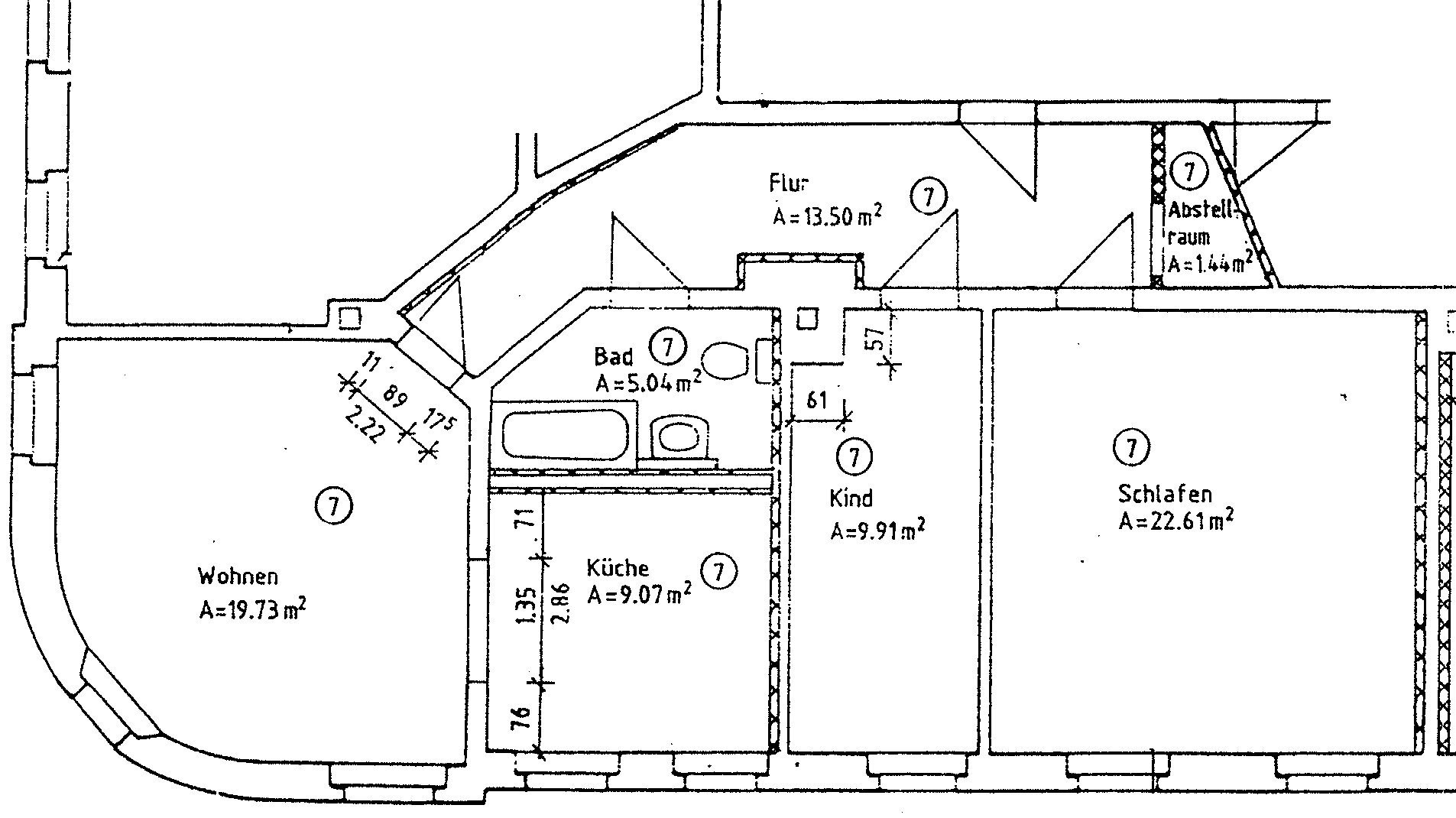 Wohnung zur Miete 570 € 3 Zimmer 81,3 m²<br/>Wohnfläche 2.<br/>Geschoss Erika-von-Brockdorff-Straße 8 Möckern Leipzig 04159