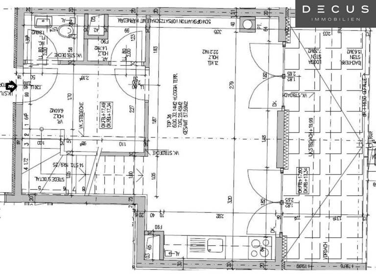 Wohnung zur Miete 675 € 2 Zimmer 6. Geschoss frei ab sofort Wien 1100
