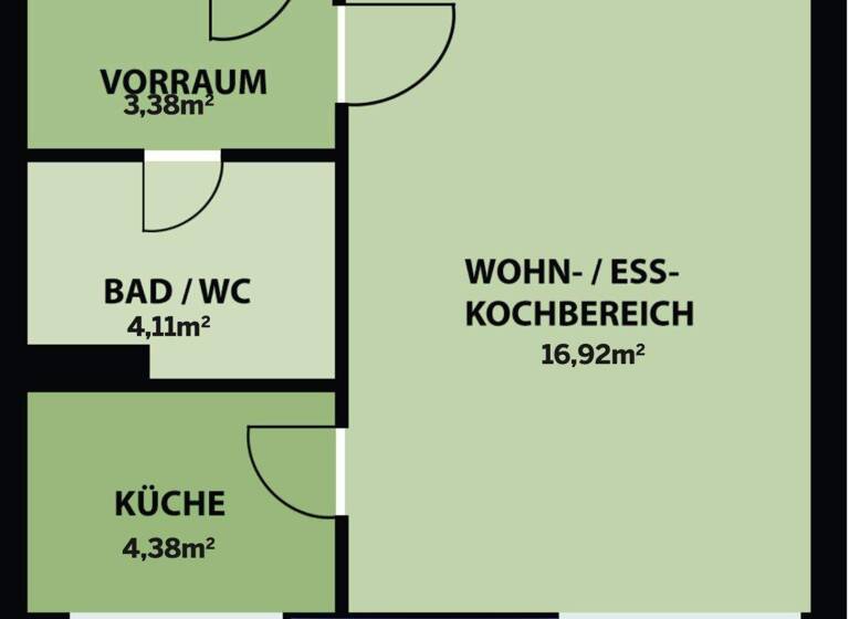 Wohnung zur Miete 480 € 1,5 Zimmer 28,8 m² 2. Geschoss Gruentalerstraße 4 Waldegg Linz 4020