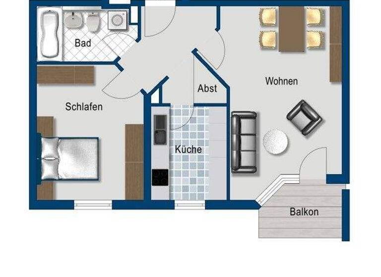 Wohnung zur Miete 534 € 2 Zimmer 58,3 m² 2. Geschoss frei ab 08.03.2026 Feldstr. 3 Lützel Koblenz 56070