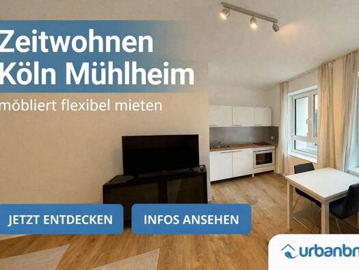 Wohnung zur Miete Wohnen auf Zeit 1.350 € 2 Zimmer 45 m² frei ab sofort Berliner Str. 0 Mülheim Köln - Mühlheim 51063