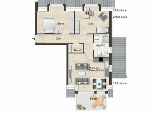 Wohnung zum Kauf 372.000 € 3 Zimmer 76,7 m² Hochdorf 73269