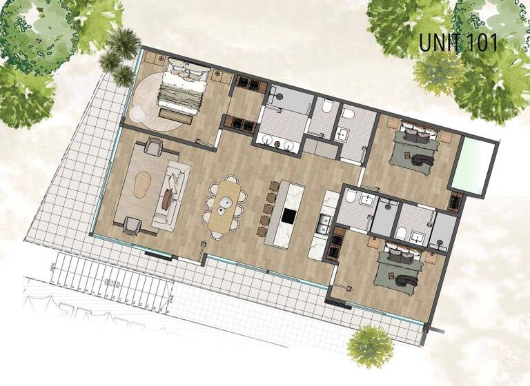 Studio zum Kauf - Erstbezug 2.891.383 € 10 Zimmer 290 m² 2. Geschoss 74RW+RWR  C. Guapinol  Provincia de Guanacaste  Ta Tamarindo