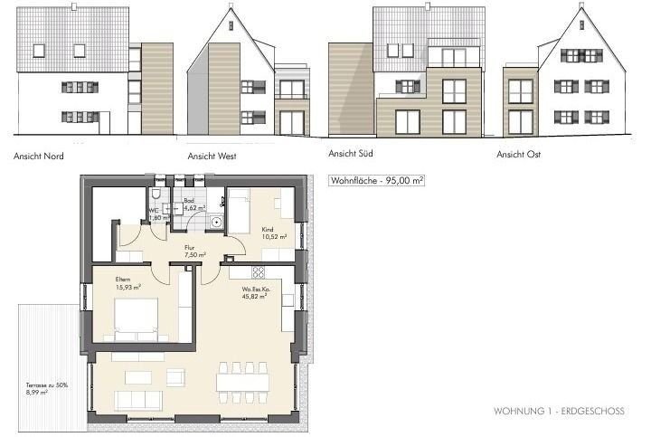 Wohnung zur Miete 988 € 3 Zimmer 95 m²<br/>Wohnfläche EG<br/>Geschoss 01.01.2025<br/>Verfügbarkeit Gutenbergstraße 4 West Schwabach 91126