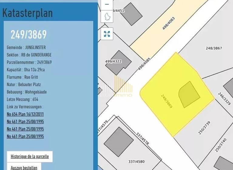 Grundstück zum Kauf provisionsfrei 1.329 m² Grundstück Rue Gritt 16 Gonderange 6185