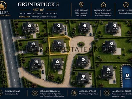 Grundstück zum Kauf 210.150 € 467 m² Grundstück Hofstetten Hitzhofen 85122