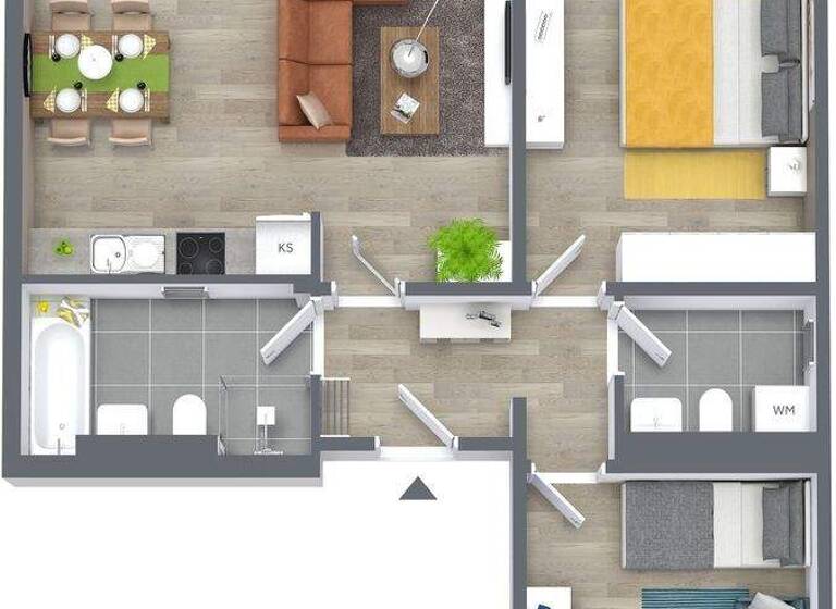 Wohnung zur Miete 590 € 3 Zimmer 74,9 m² 5. Geschoss frei ab 01.04.2026 Am Bernsdorfer Hang 10 Bernsdorf Chemnitz 09126