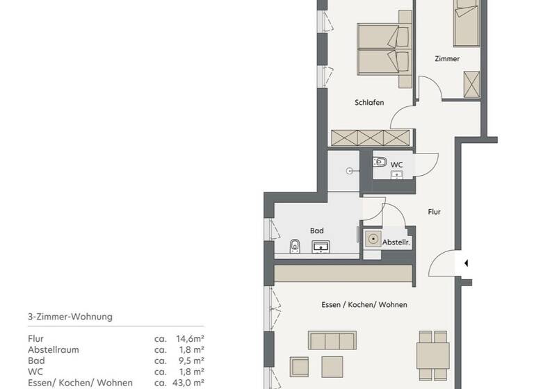 Wohnung zum Kauf - Erstbezug 841.600 € 3 Zimmer 109,7 m² List 25992