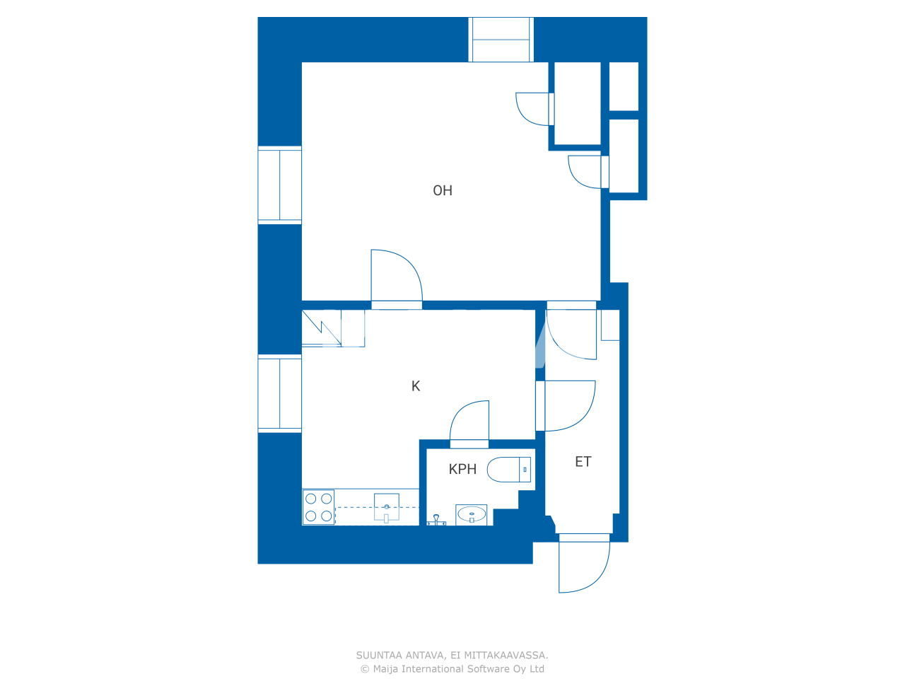 Studio zum Kauf 45.000 € 1 Zimmer 38 m²<br/>Wohnfläche 2.<br/>Geschoss Haapatie 5 Jyväskylä 40800