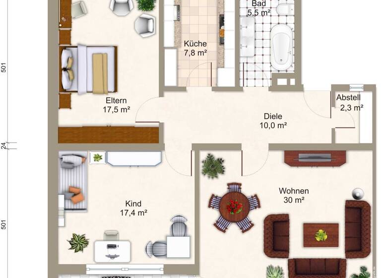Wohnung zur Miete 1.540 € 3 Zimmer 94 m² 1. Geschoss Ottobrunn 85521