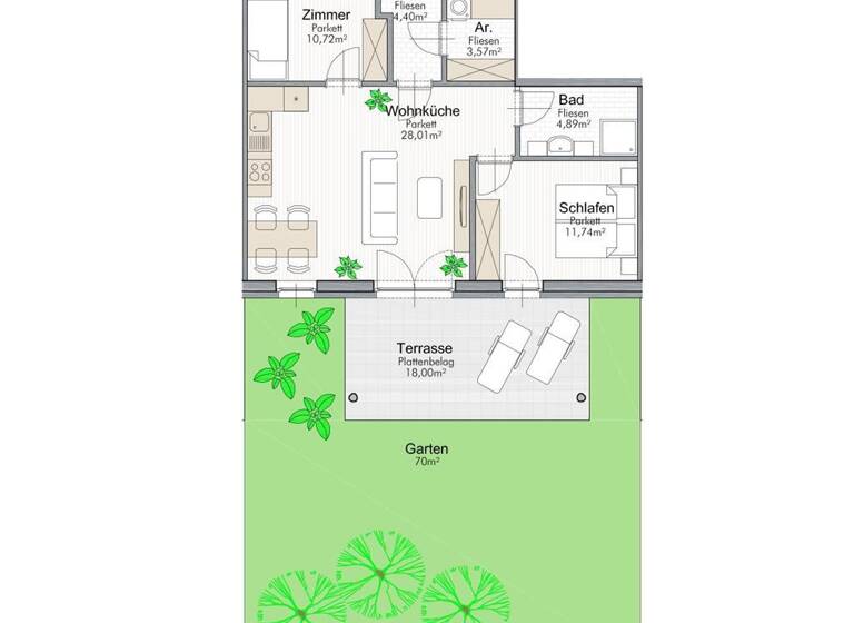 Wohnung zum Kauf - Erstbezug 256.480 € 3 Zimmer 64,8 m² Sankt Georgen an der Stiefing 8413