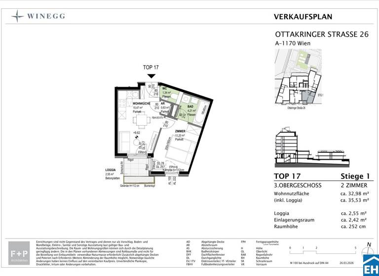 Wohnung zum Kauf - Erstbezug 270.300 € 2 Zimmer 33,1 m² 3. Geschoss frei ab 01.06.2026 Ottakringer Straße Wien 1170