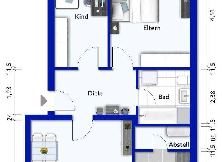 Wohnung zum Kauf 85.000 € 3 Zimmer 68,9 m² Haspe Hagen 58135