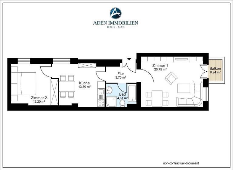Wohnung zum Kauf provisionsfrei 288.850 € 2 Zimmer 55,8 m²<br/>Wohnfläche 1.<br/>Geschoss Kastanienallee 47 Mitte Berlin 10119