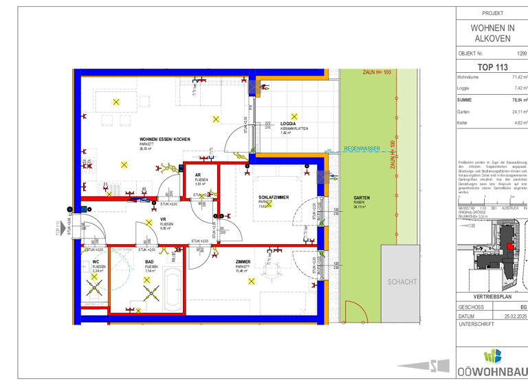 Wohnung zur Miete - Erstbezug 966 € 3 Zimmer 71,4 m² EG Am Dorfplatz 2 Alkoven 4072